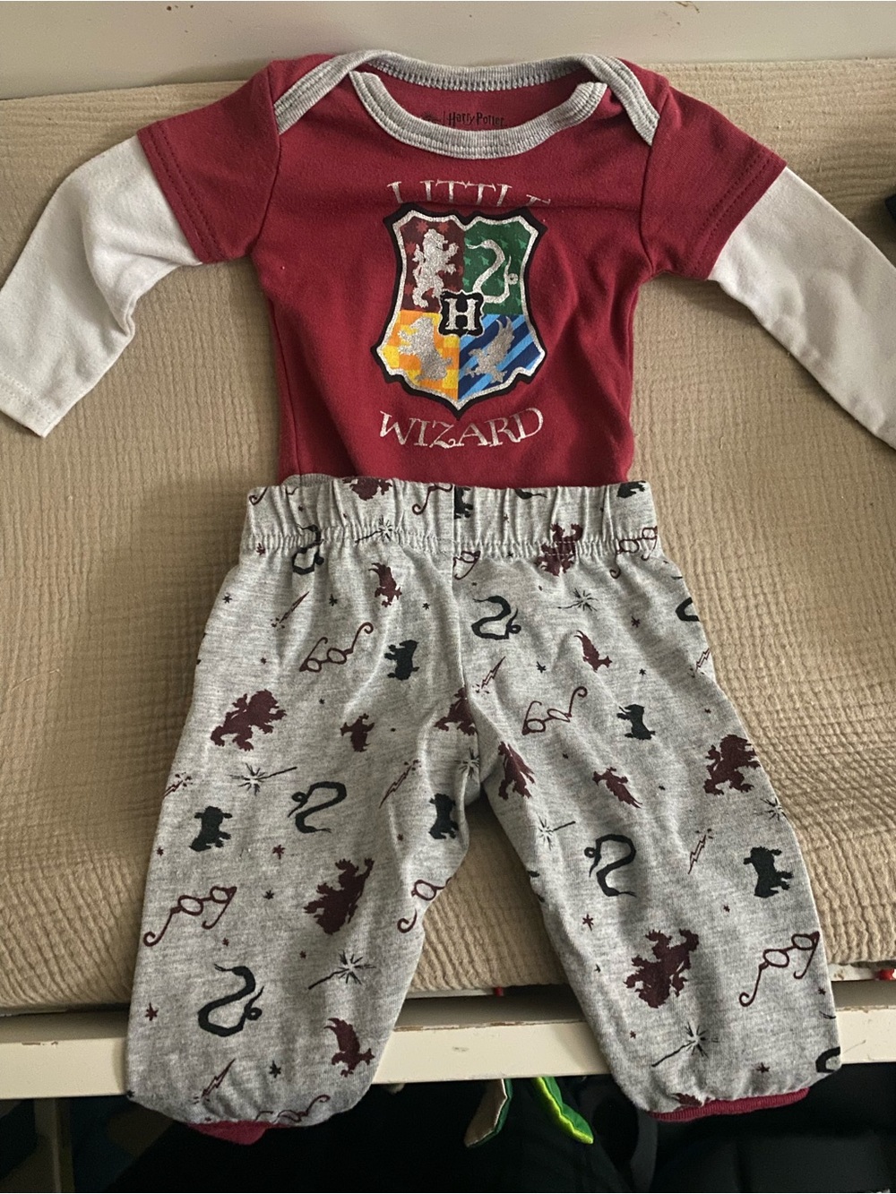 Little Wizard Red & Gray Baby Outfit